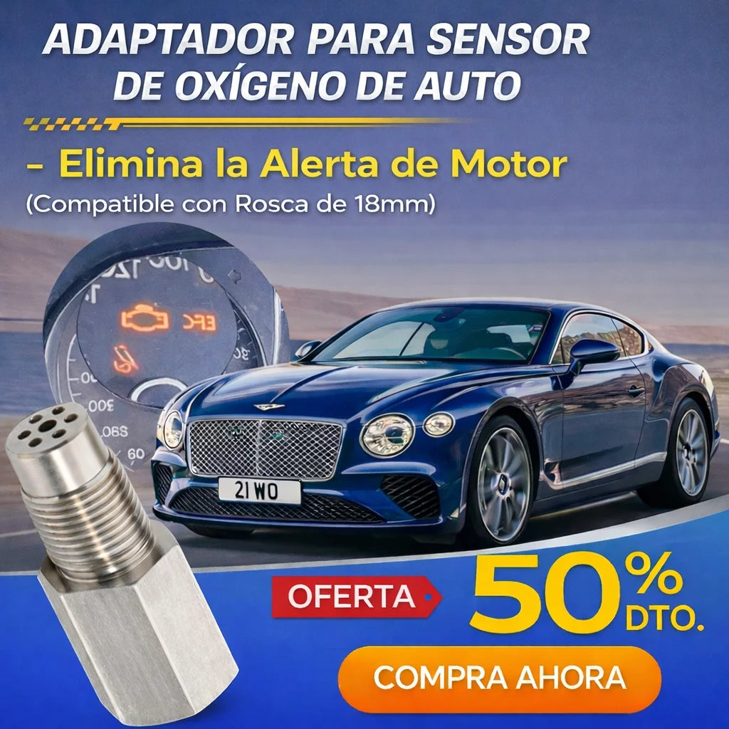 Adaptador para Sensor de Oxígeno de Auto - Elimina las alertas de Motor (Compatible con Rosca de 18mm)