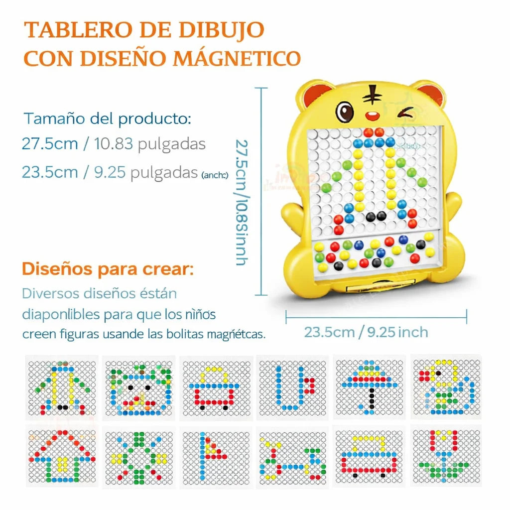 Pizarra magnética para dibujar: tablero educativo creativo de unir puntos