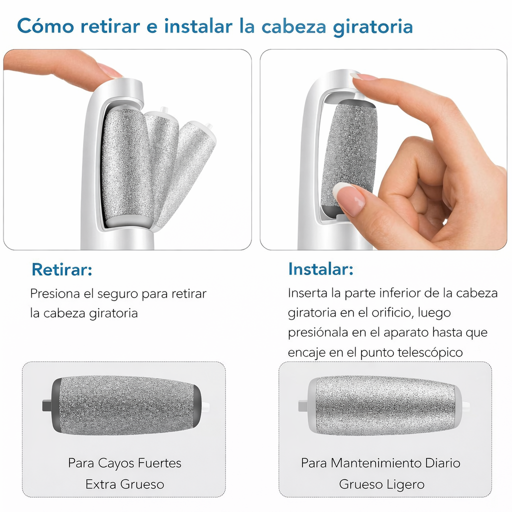 Cuidado de pies sin esfuerzo: removedor de callos eléctrico recargable