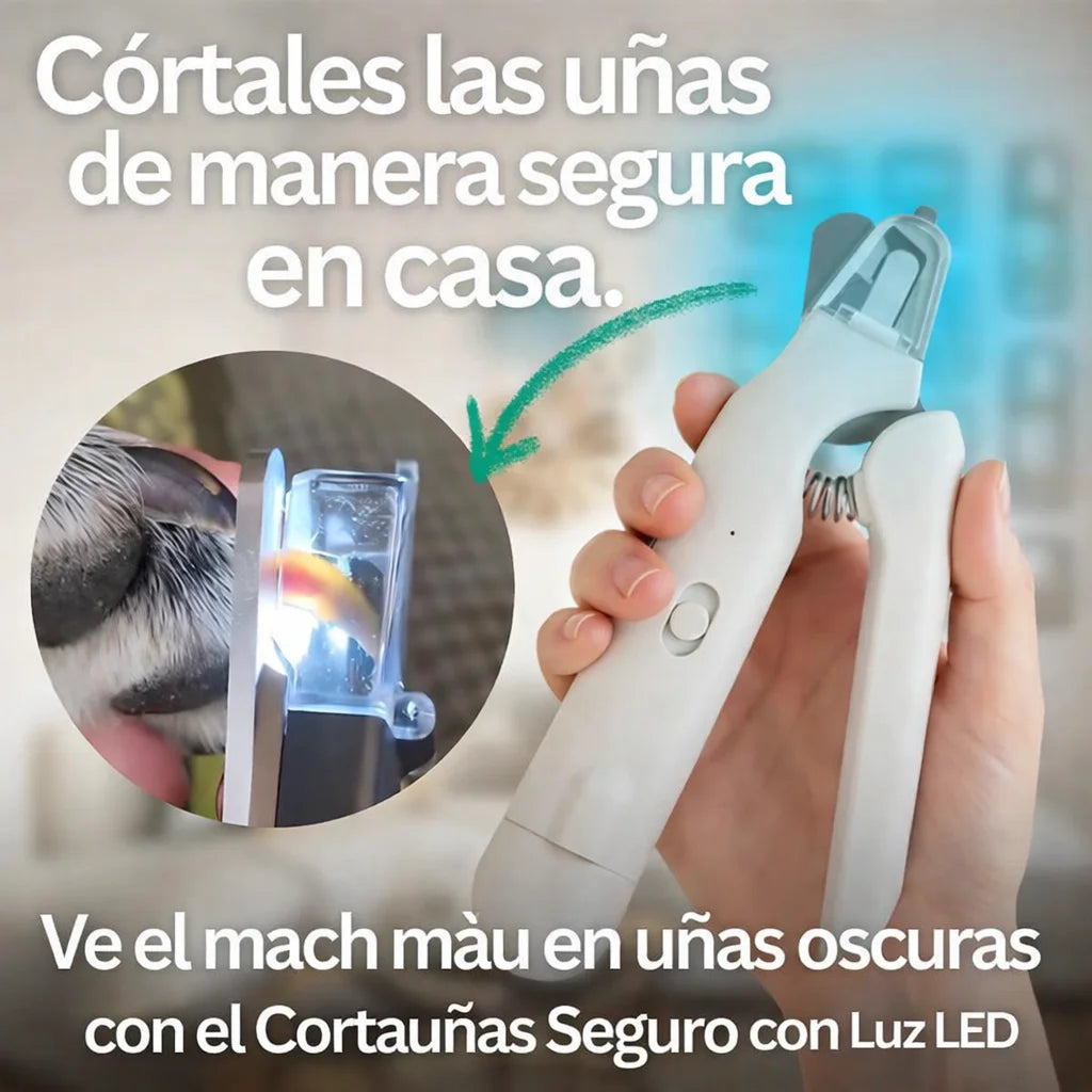 Corta uñas 2 en 1 para perros y gatos con luz LED (cortauñas + limador)