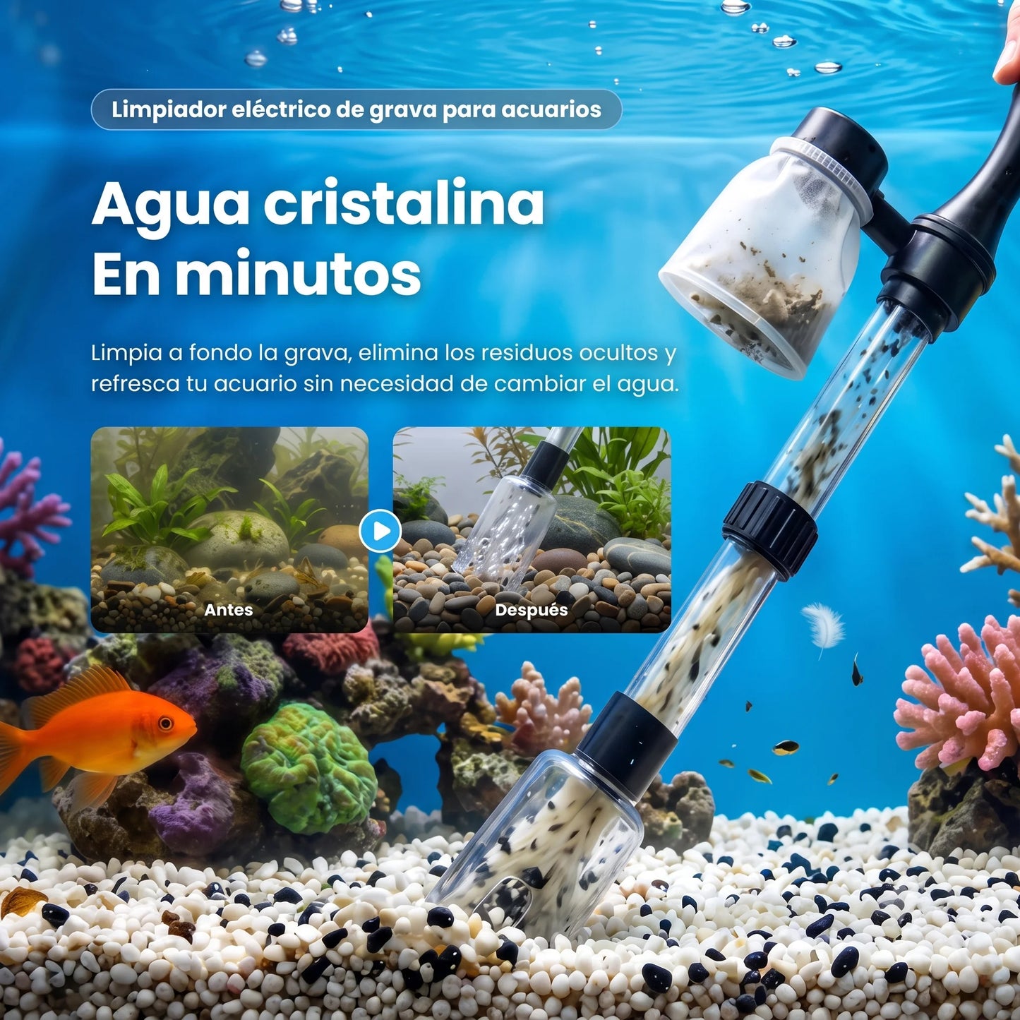Limpiador eléctrico de grava para acuarios