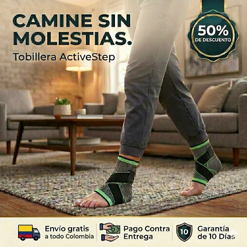 Tobillera ActiveStep - Soporte y Compresión - Elimina la Fascitis Plantar desde el Primer Uso