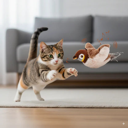 Pájaro Volador Inteligente para Gatos (Anti-estrés)