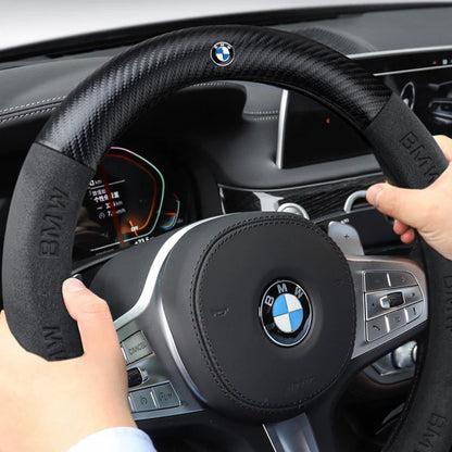 TrackVibe | Funda para volante de gamuza de carbono – Antideslizante y resistente al desgaste