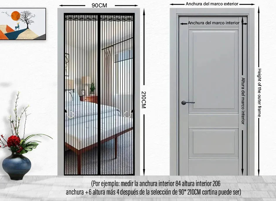 Cortina de puerta mosquitera magnética - Promo 2x1