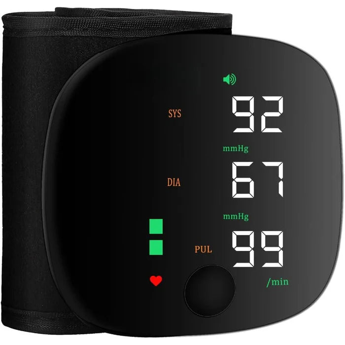 Monitor de presión arterial de muñeca recargable por USB-C