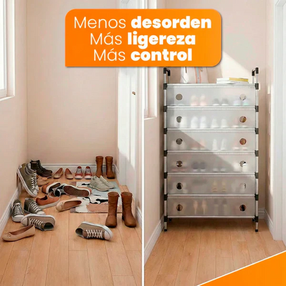 SmartOrganizer | Estantería para Zapatos de 6 Niveles Resistente y Moderna