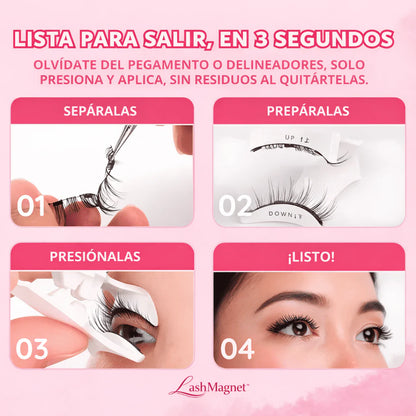 LashMagnet™ Pestañas Magnéticas Reutilizables Mirada de Impacto en Segundos