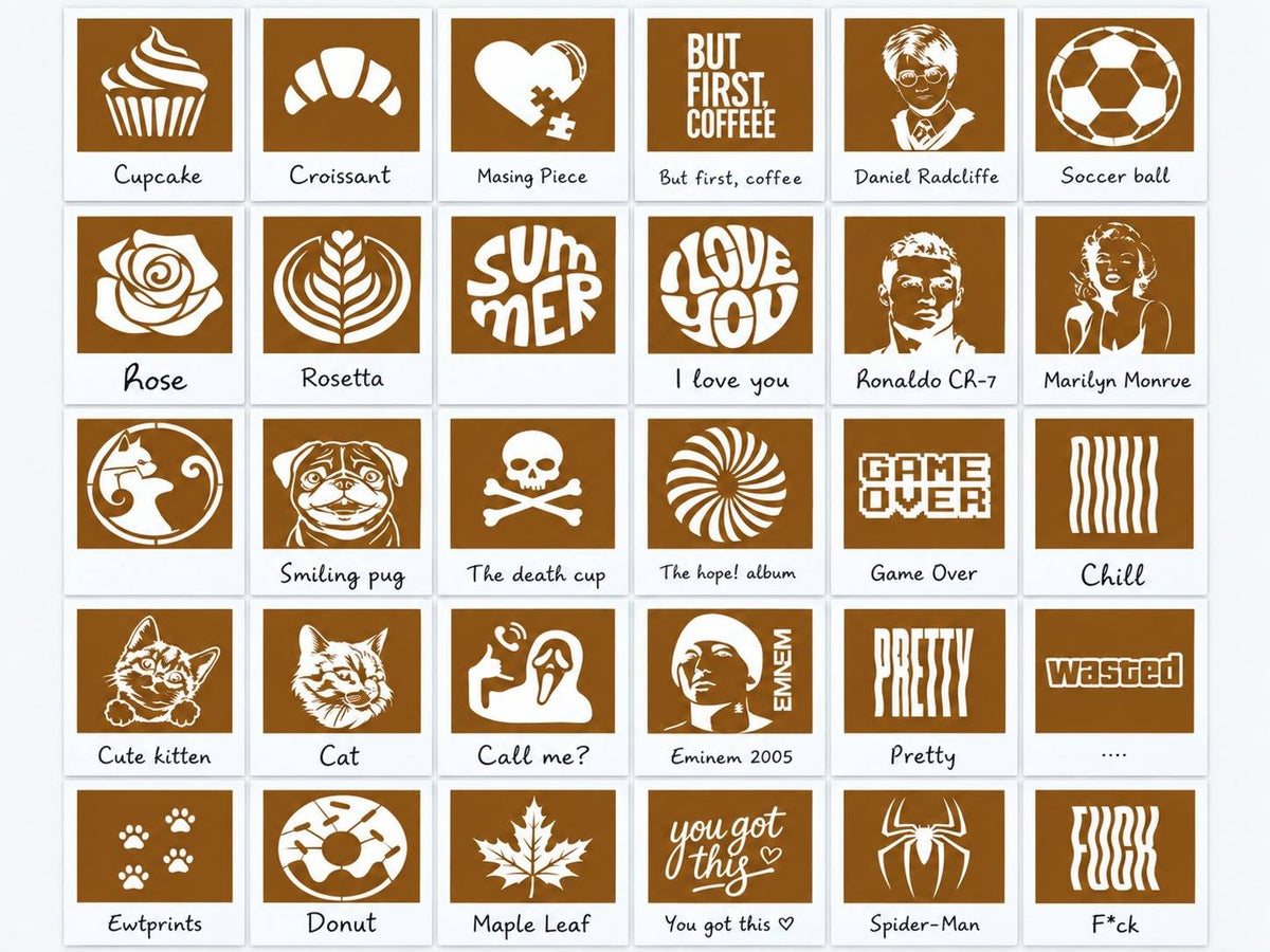 🔥 Cámara de Arte de Café Retro – Impresora Mecánica de Plantillas para Latte