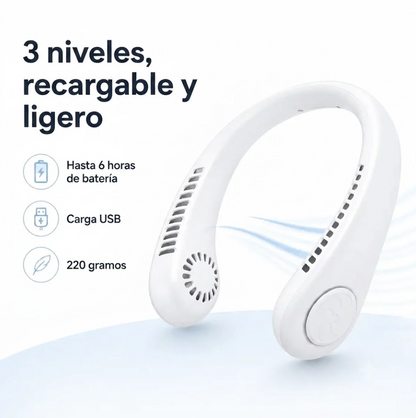 NekFan™ - Ventilador de cuello portátil y recargable para un enfriamiento instantáneo.