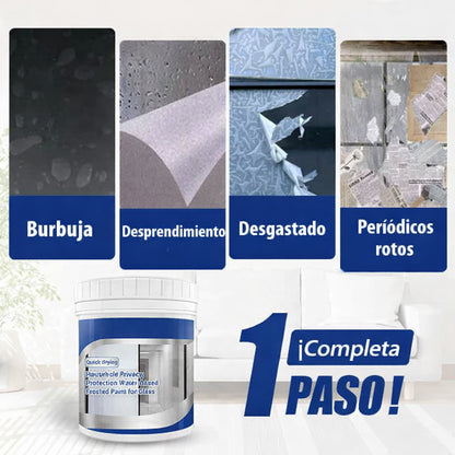 Pintura esmerilada a base de agua para vidrio con protección de privacidad para uso doméstico.
