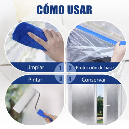 Pintura esmerilada a base de agua para vidrio con protección de privacidad para uso doméstico.