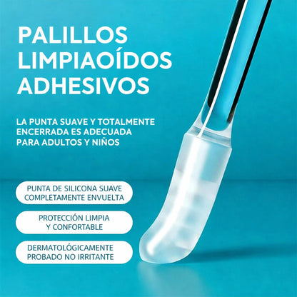 Palitos adhesivos para limpiar los oídos: cuidado suave y visible de los oídos.