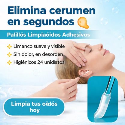 Palitos adhesivos para limpiar los oídos: cuidado suave y visible de los oídos.