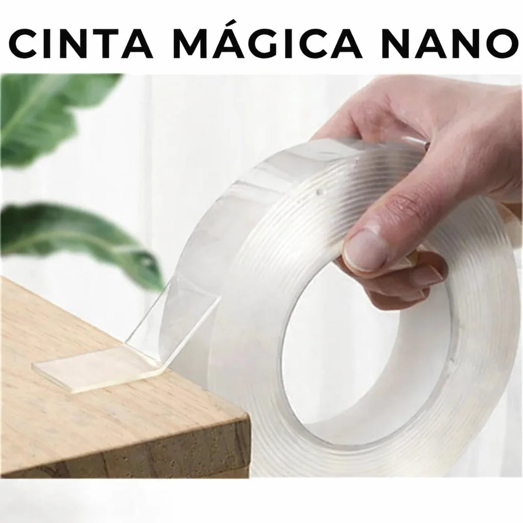 Cinta Nano Mágica Transparente Doble Cara – Ultra Adhesiva, Reutilizable y Multisuperficie(5 metros)