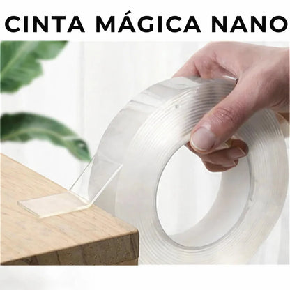 Cinta Nano Mágica Transparente Doble Cara – Ultra Adhesiva, Reutilizable y Multisuperficie(5 metros)