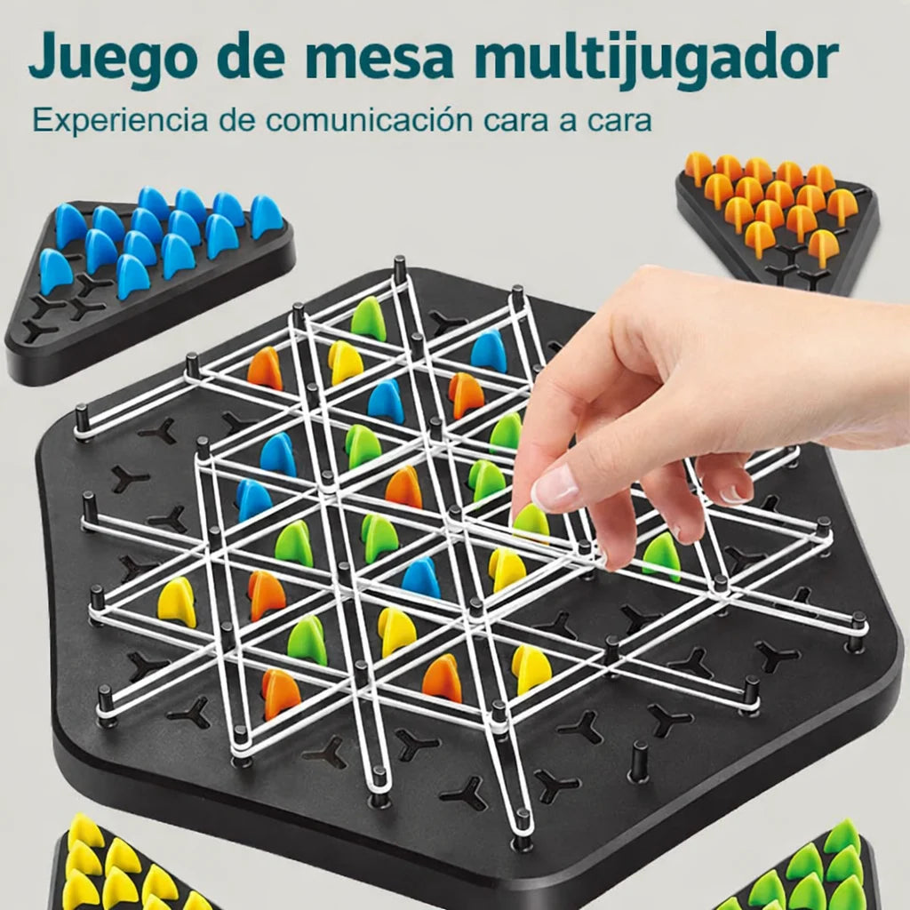 Juego de goma en forma de triángulo, 2-4 jugadores - Impulsa las habilidades cognitivas y la diversión para niños y adultos