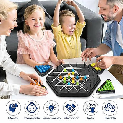 Juego de goma en forma de triángulo, 2-4 jugadores - Impulsa las habilidades cognitivas y la diversión para niños y adultos