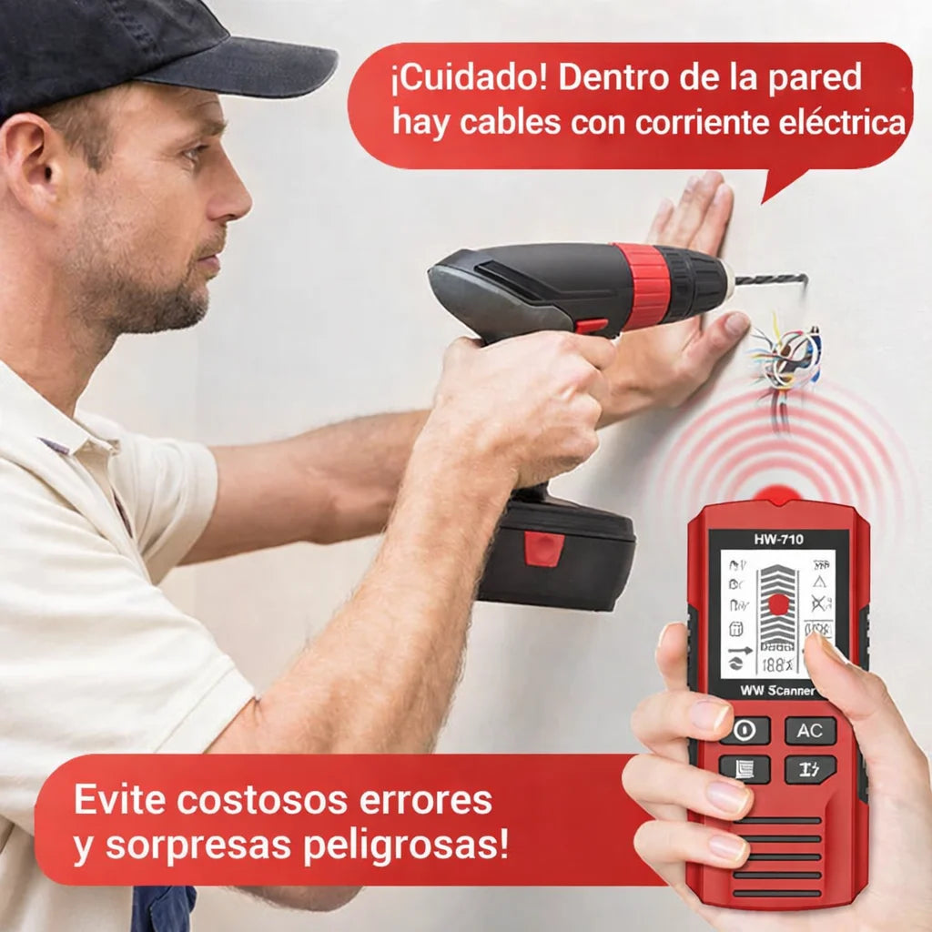 Detector de metales y de pared portátil multifuncional