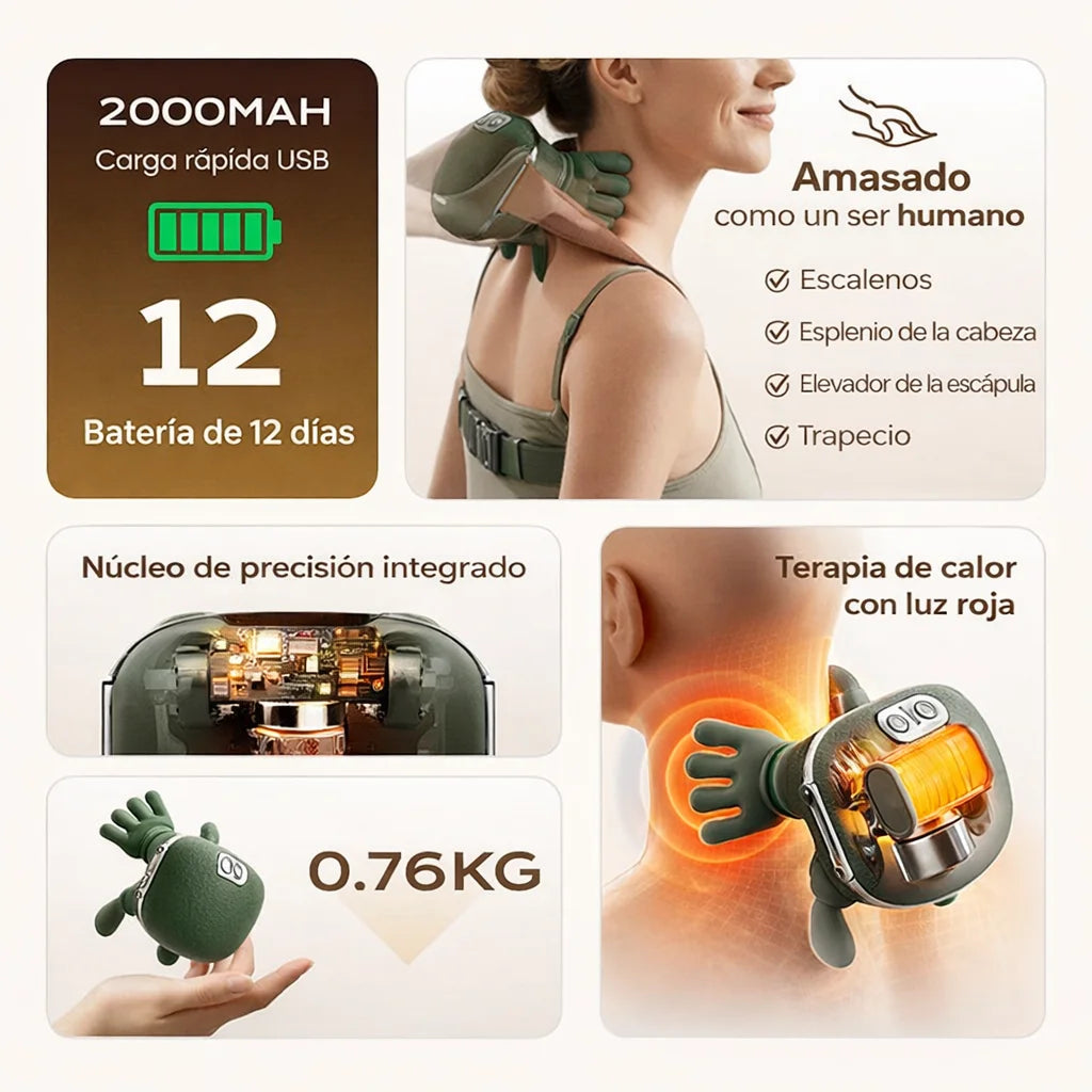 El mejor masajeador de cuello portátil: ¡3 veces más relajación!