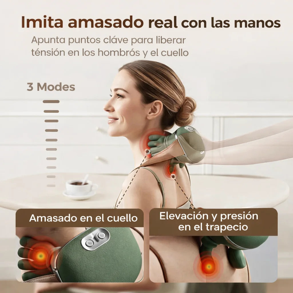 El mejor masajeador de cuello portátil: ¡3 veces más relajación!
