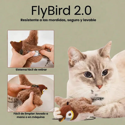 Pájaro Volador Inteligente para Gatos (Anti-estrés)