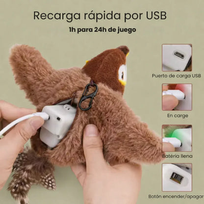 Pájaro Volador Inteligente para Gatos (Anti-estrés)