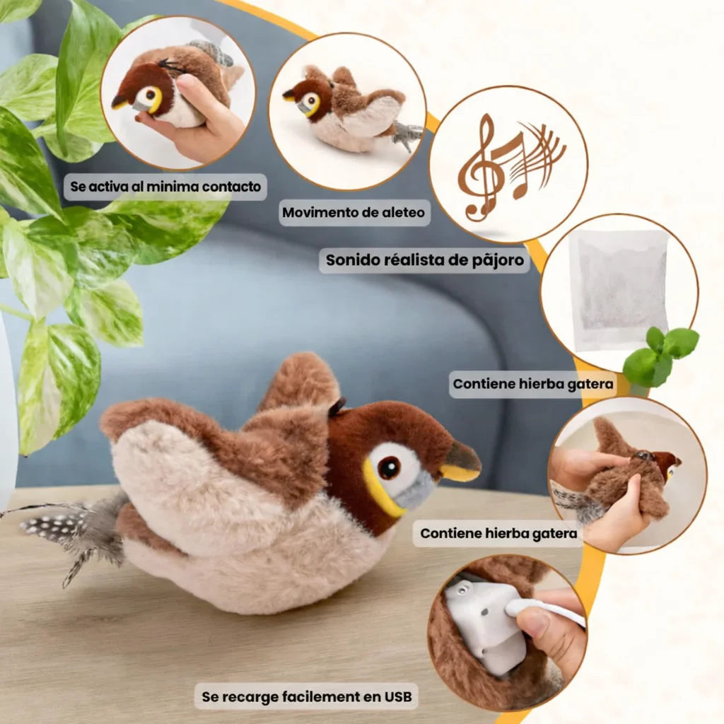 Pájaro Volador Inteligente para Gatos (Anti-estrés)