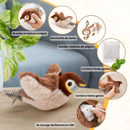 Pájaro Volador Inteligente para Gatos (Anti-estrés)