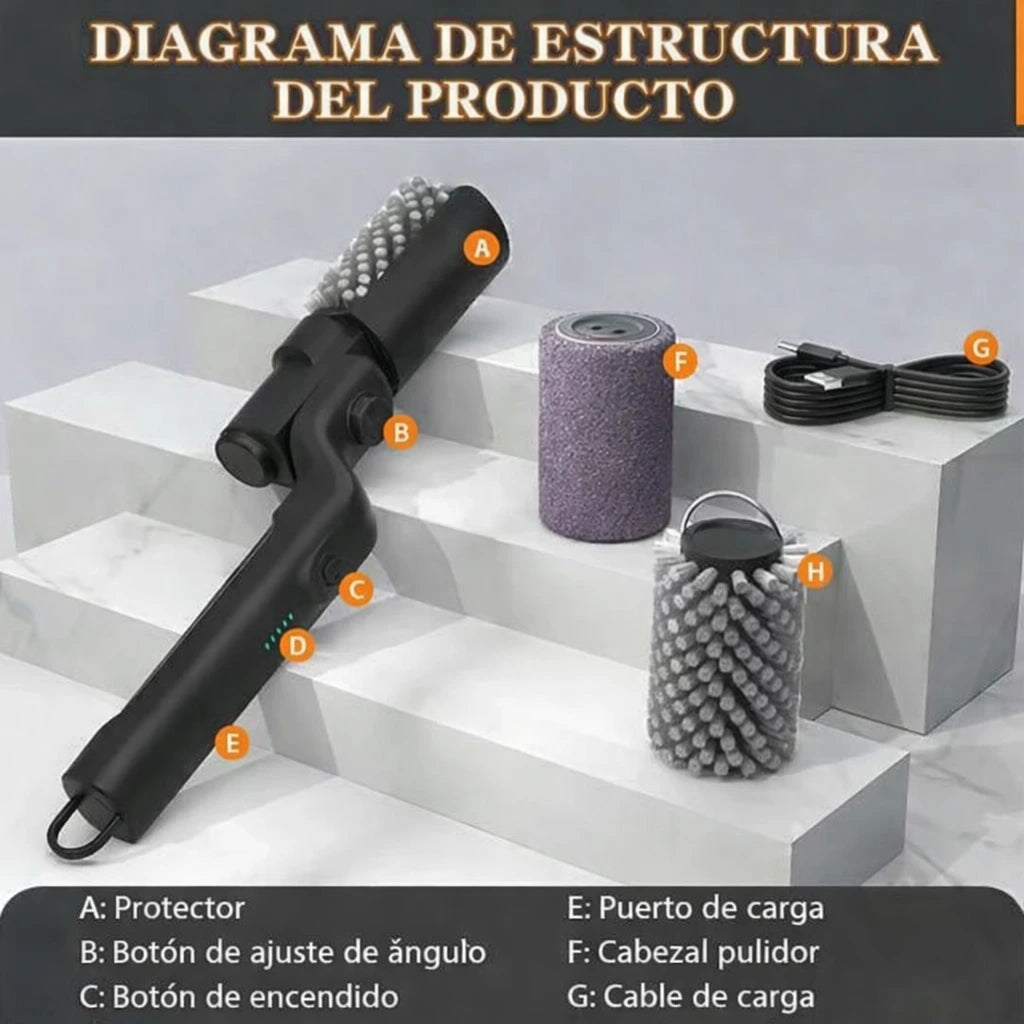 🔥 ¡50% DE DESCUENTO AHORA! 🍖 Cepillo eléctrico inalámbrico para limpiar barbacoas: limpieza profunda, mango largo y recargable 🔋