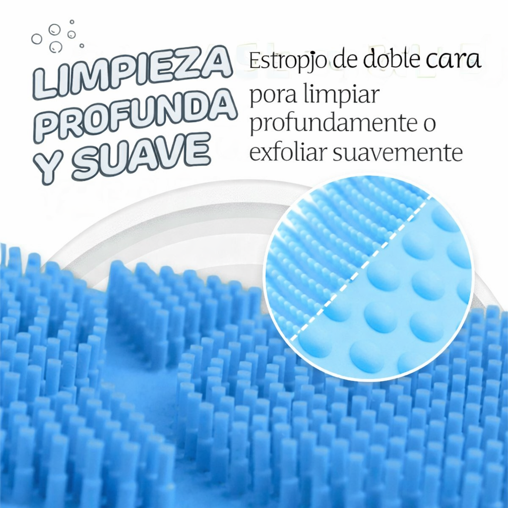Estropajo de baño de silicona, ¡Limpie sin esfuerzo esos lugares difíciles!