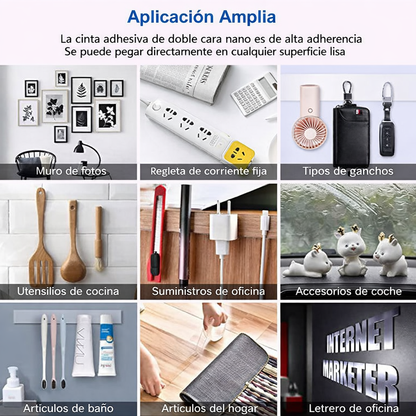Cinta Nano Mágica Transparente Doble Cara – Ultra Adhesiva, Reutilizable y Multisuperficie(5 metros)