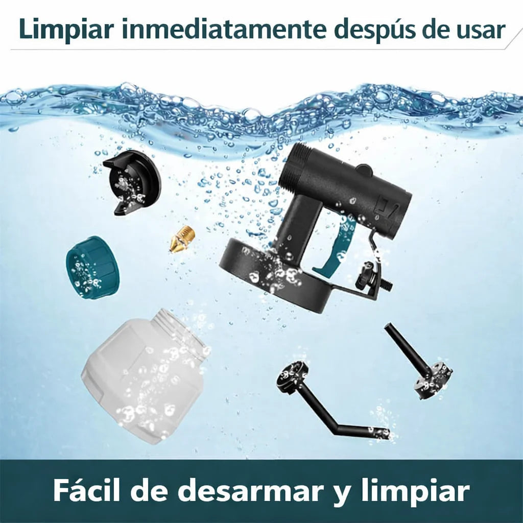 Pulverizador de pintura inalámbrico de alta presión con 2 baterías