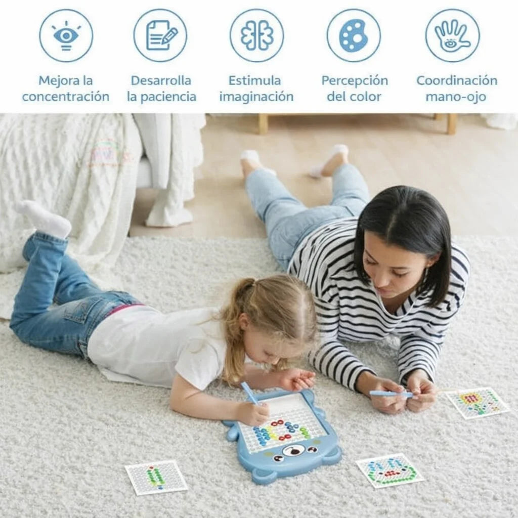 Pizarra magnética para dibujar: tablero educativo creativo de unir puntos