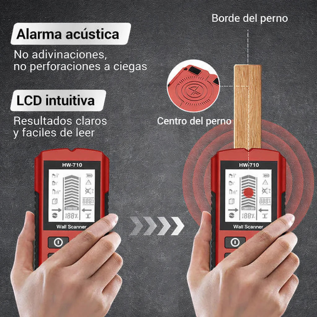 Detector de metales y de pared portátil multifuncional