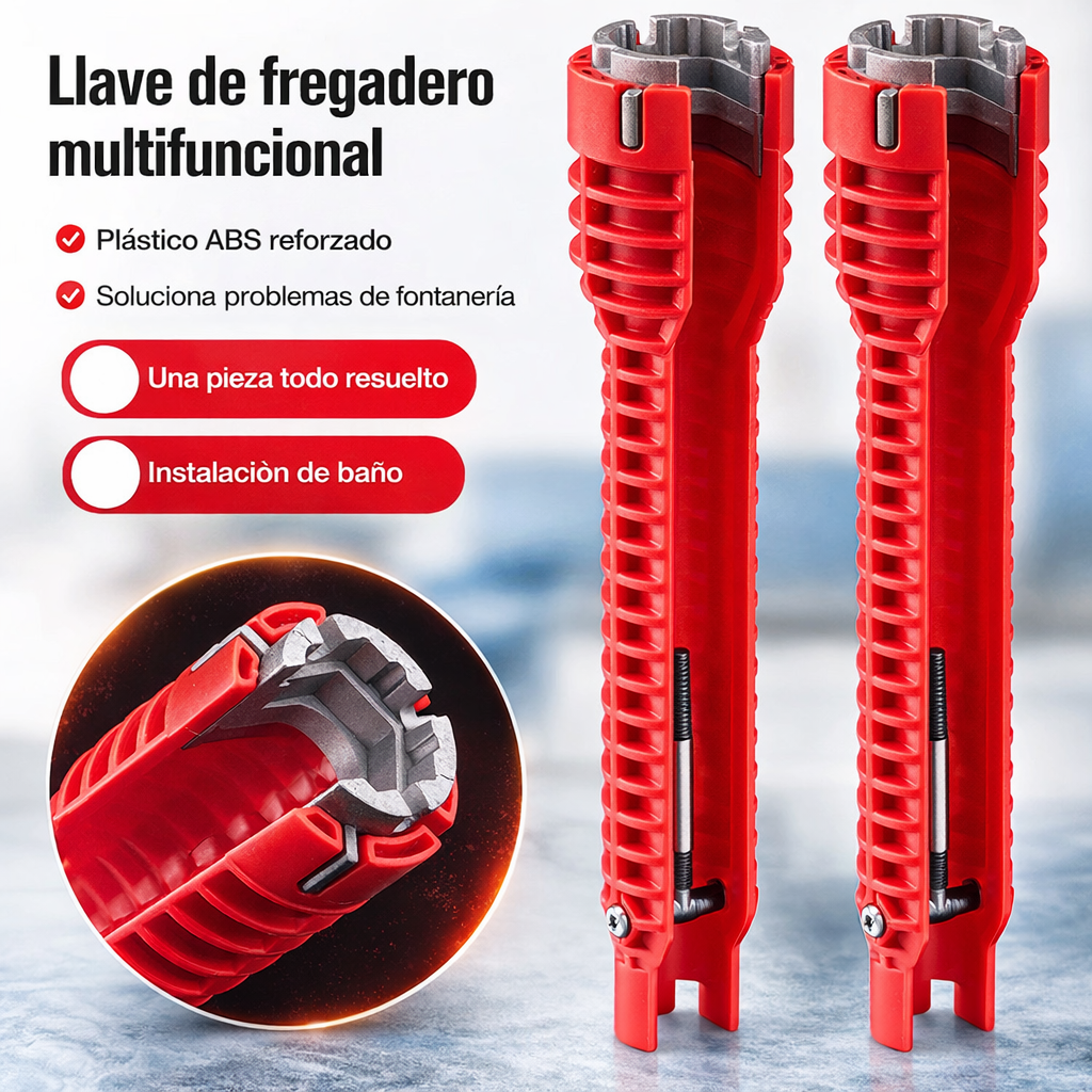 Llave Instaladora 8 en 1 para Cocina y Baño