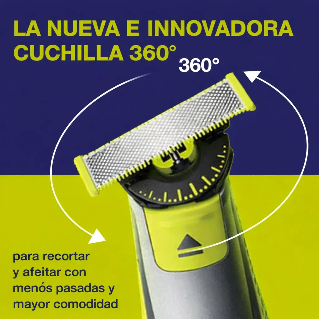 Afeitadora Philips para barba y cuerpo recargable con cuchilla flexible 360°