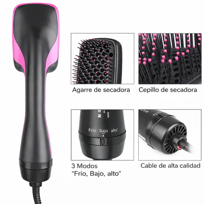 Secador de pelo multifuncional 2 en 1 con diseño de peine cómodo