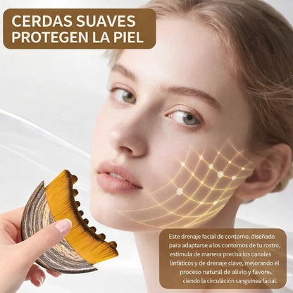 Cepillo de drenaje linfático facial: esculpe, relaja y refresca.