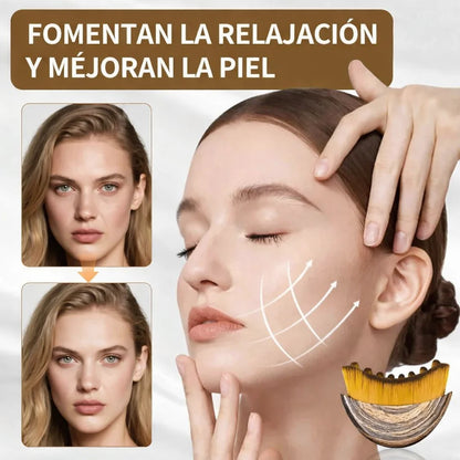 Cepillo de drenaje linfático facial: esculpe, relaja y refresca.