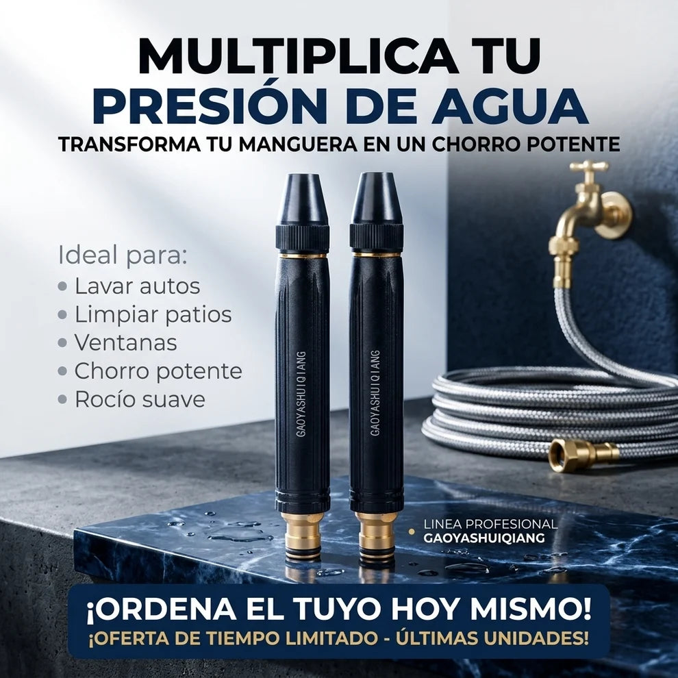POTENCIADOR DE PRESION - Manguera de Presión - Limpieza práctica con un solo equipo