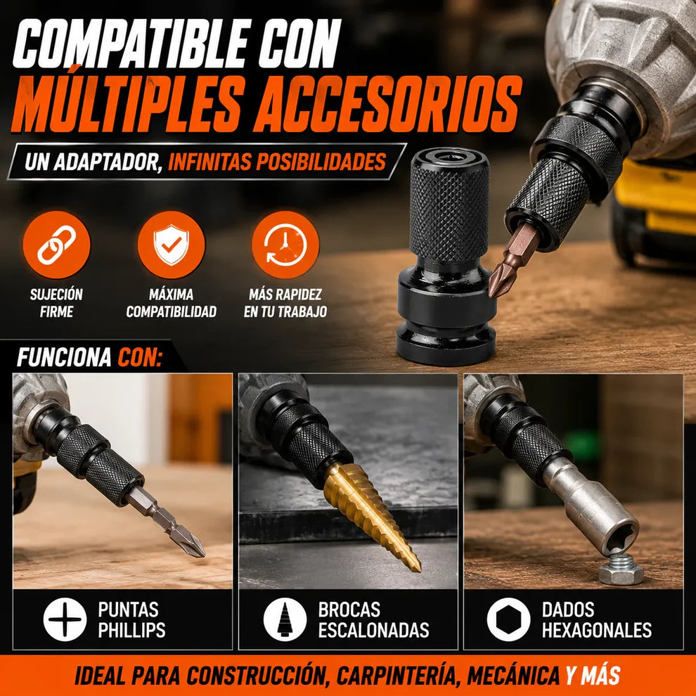 ADAPTADOR IMPACTO PRO Convierte tu llave de impacto en una herramienta multifuncional