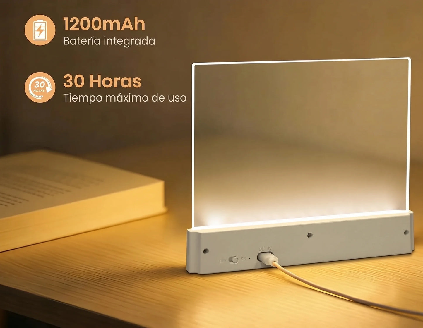 Lámpara Led Recargable Para Lectura De Libros