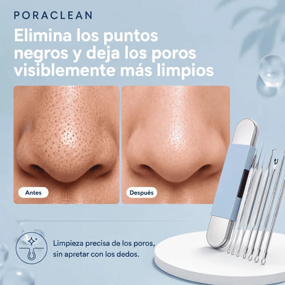 Kit profesional de limpieza de poros 8 en 1  en acero quirúrgico- PORACLEAN™