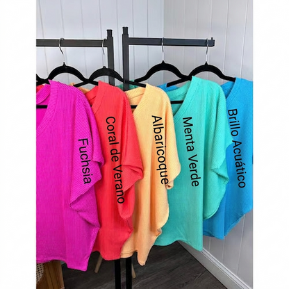 Camiseta de verano con cuello en V para mujer 🌟