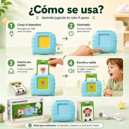 🐼 Lector de Cartas Bilingüe para Niños – Aprende Jugando 🎓✨