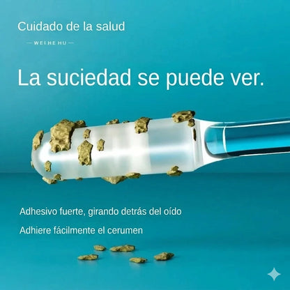 Palitos adhesivos para limpiar los oídos: cuidado suave y visible de los oídos.