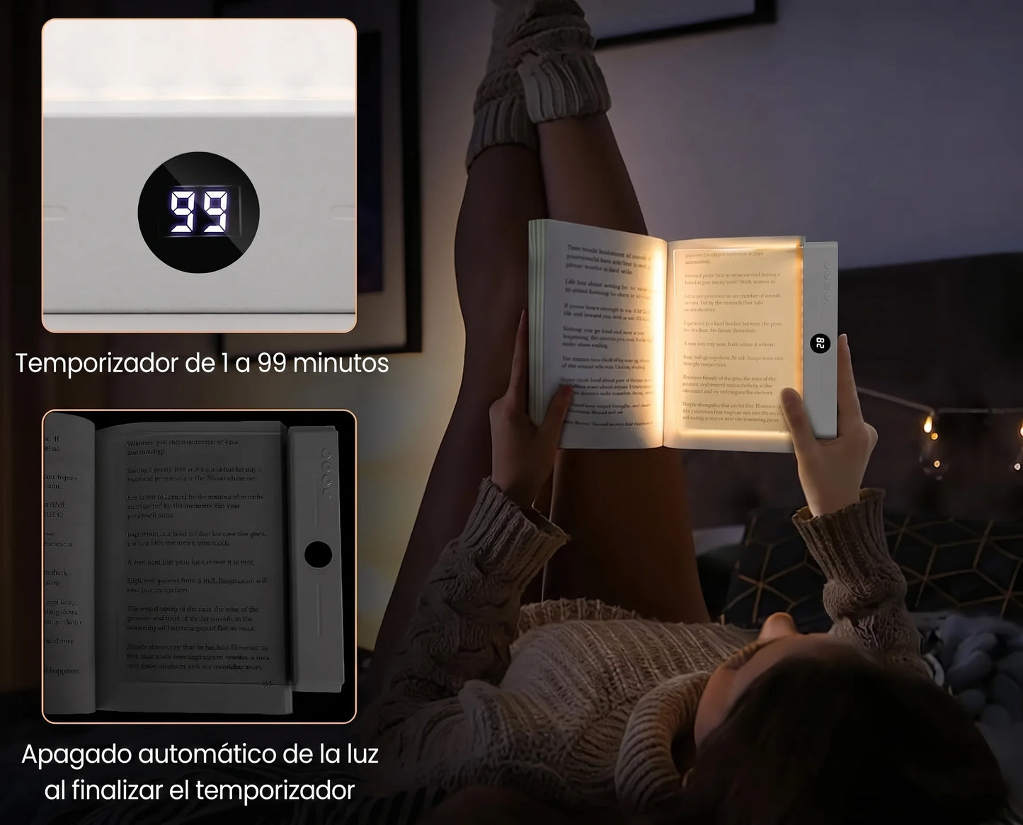 Lámpara Led Recargable Para Lectura De Libros