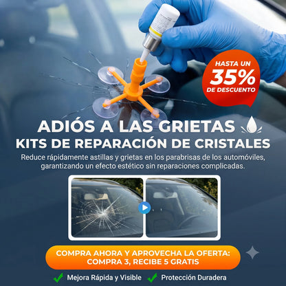 Kit de reparación de grietas en vidrio