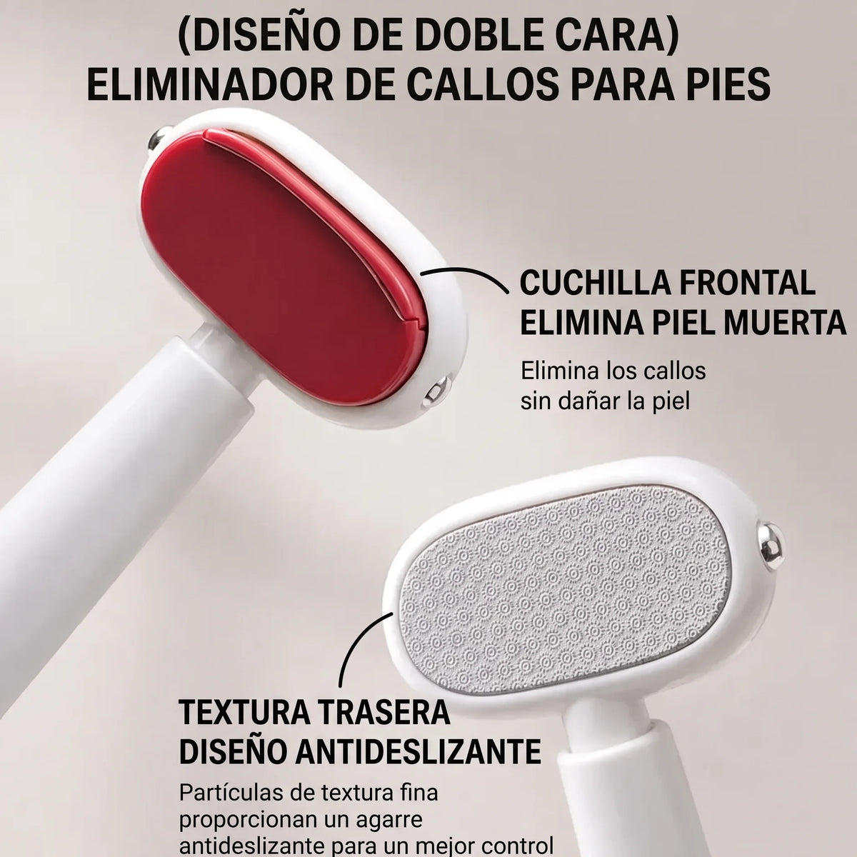 Removedor de callos de doble cara para pies, raspador de pies con cuchilla reemplazable de acero inoxidable 🦶
